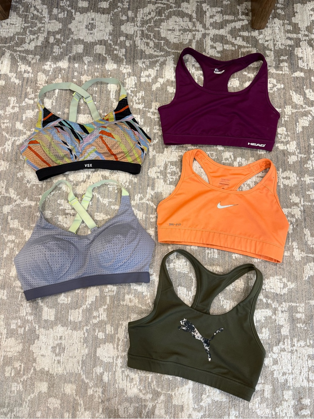 Assorted Women's Sports Bras - VSX, Nike, Puma, Head size small / 32D